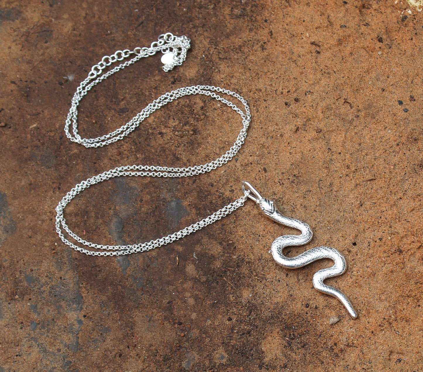 Silver Snake Pendant,Solid 925 Sterling Silver Good luck Gift Necklace,Symbolic Divinity Serpent Jewelry,Unisex Birth Day Jewelry,