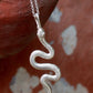 Silver Snake Pendant,Solid 925 Sterling Silver Good luck Gift Necklace,Symbolic Divinity Serpent Jewelry,Unisex Birth Day Jewelry,