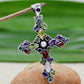 Natural Gemstones Pendant,Bold,Beautiful Cross,multi color Pendant,925 Sterling Silver Jewelry,Gift for Family & Friends