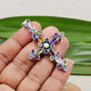 Natural Gemstones Pendant,Bold,Beautiful Cross,multi color Pendant,925 Sterling Silver Jewelry,Gift for Family & Friends