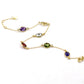 Mulit Color Genuine Gemstones Bracelet,Gold plated Sterling Silver,Handmade Jewelry,Birthday Gift,Anniversary Gift