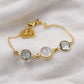 Moonstone & Blue Topaz Bracelet,Gold Plated,925 Silver Jewelry,Casual Wear Bracelet,Anniversary Gift,Handmade Bracelet,Birthday Gift