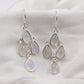 Blue Fire Moonstone Chandelier Earring,Dangler Earrings,Solid 925 Sterling Silver Jewelry,Gift For Girl Friend,Aqua Blue Party Earring