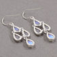 Blue Fire Moonstone Chandelier Earring,Dangler Earrings,Solid 925 Sterling Silver Jewelry,Gift For Girl Friend,Aqua Blue Party Earring