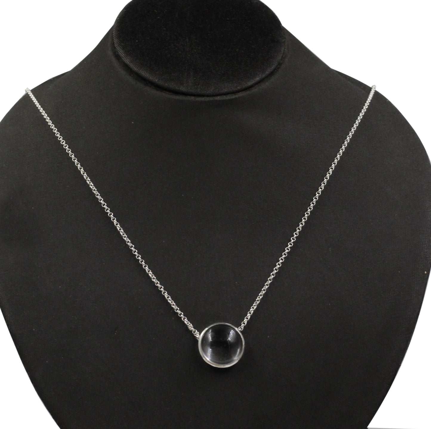 Solid 925 Sterling Silver Handmade Jewelry,Exclusive 18 mm Crystal Quartz Necklace,Healing Quartz for Mom's Birthday Anniversary Gift