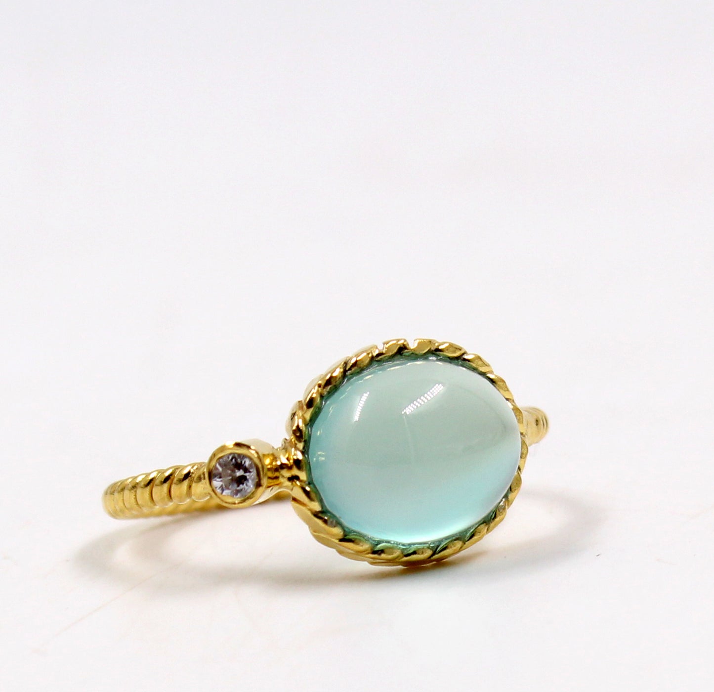 Aqua Chalcedony Ring,Handmade Ring,Oval Ring,Solid 925 Sterling Silver Jewelry,Anniversary Gift Ring,Birthday Gift ring