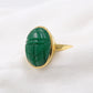 Emerald Scarab Ring,Handmade Ring,Solid 925 Sterling Silver Jewelry,Anniversary Gift ring