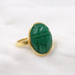 Emerald Scarab Ring,Handmade Ring,Solid 925 Sterling Silver Jewelry,Anniversary Gift ring