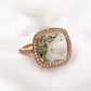 Green Amethyst Ring,Cushion Ring,Engagement Ring,Solid 925 Sterling Silver Jewelry,Wedding Gift Ring