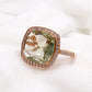 Green Amethyst Ring,Cushion Ring,Engagement Ring,Solid 925 Sterling Silver Jewelry,Wedding Gift Ring