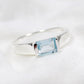 Solitaire Baguette Blue Topaz Ring,Natural Gemstone 925 Sterling Silver Handmade Jewelry,Anniversary Ring,Birthday Gift,Proposal Ring