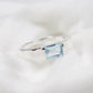 Solitaire Baguette Blue Topaz Ring,Natural Gemstone 925 Sterling Silver Handmade Jewelry,Anniversary Ring,Birthday Gift,Proposal Ring