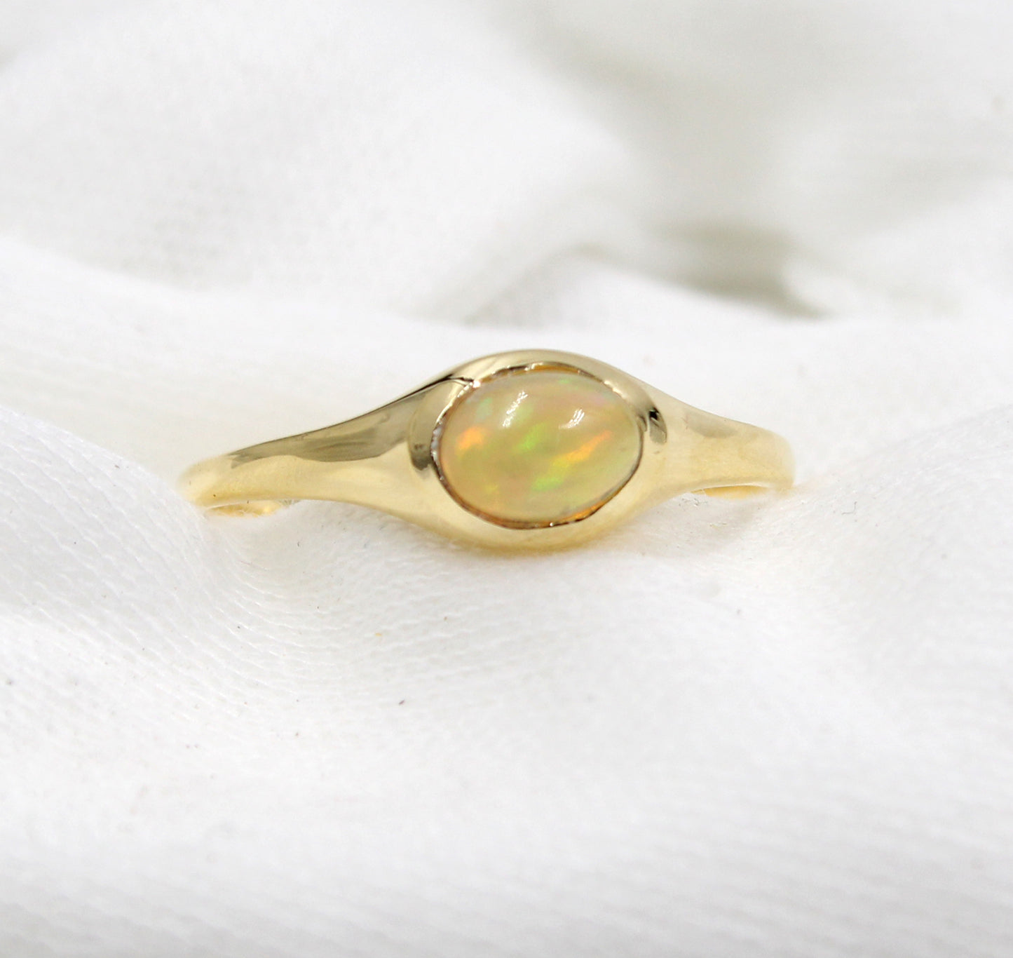 Flattering Ethiopain Opal Ring,Gold Plated,925 Sterling Silver Classic Jewelry,Valentine Gift Ring,Promise Ring,Natural Gemstone Jewelry