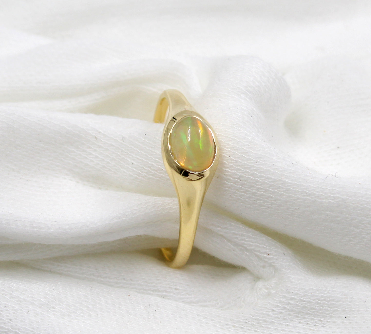 Flattering Ethiopain Opal Ring,Gold Plated,925 Sterling Silver Classic Jewelry,Valentine Gift Ring,Promise Ring,Natural Gemstone Jewelry