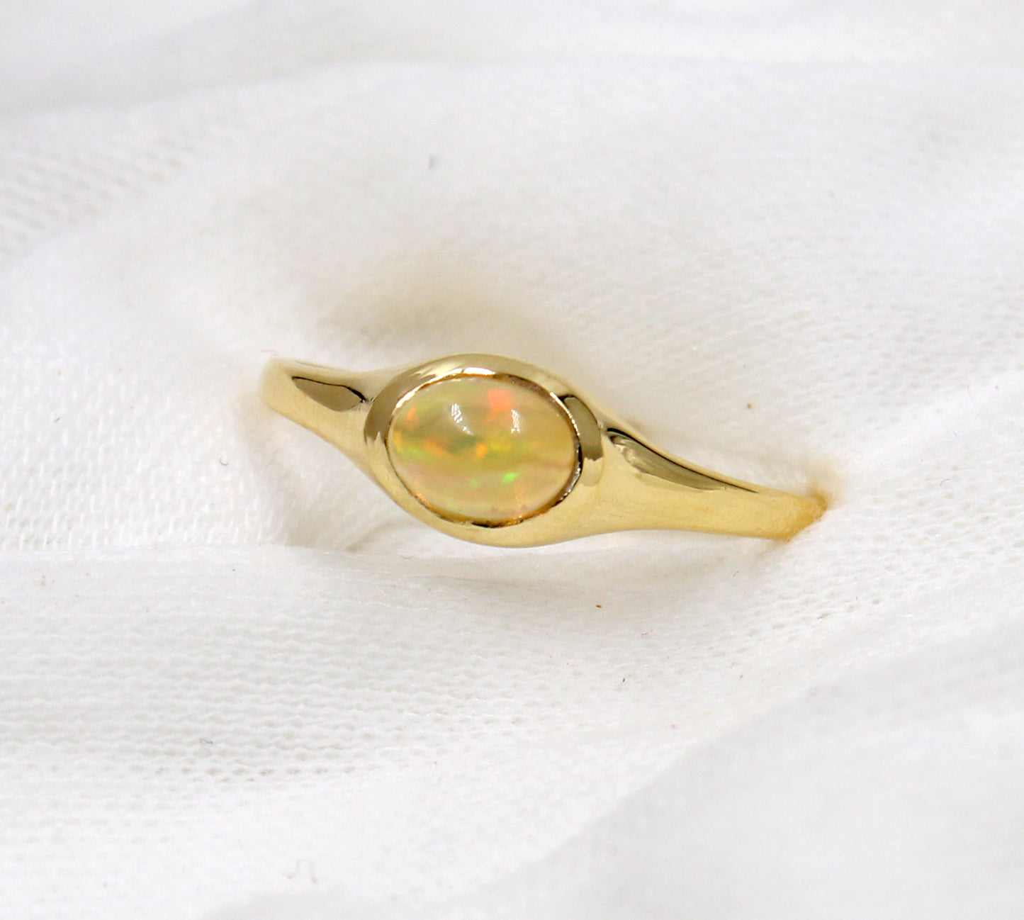 Flattering Ethiopain Opal Ring,Gold Plated,925 Sterling Silver Classic Jewelry,Valentine Gift Ring,Promise Ring,Natural Gemstone Jewelry