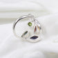 Multi Genuine Gemstones Ring,Front Open Ring,Nature Inspired Leaf Ring,Anniversary Gift,Bride,s Maid Gift,Birthday Gift
