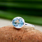 Blue Topaz Gemstone Ring,Solitaire Ring,Handmade Ring,Solid 925 Sterling Silver Jewelry,Engagement Ring,Birthstone Ring