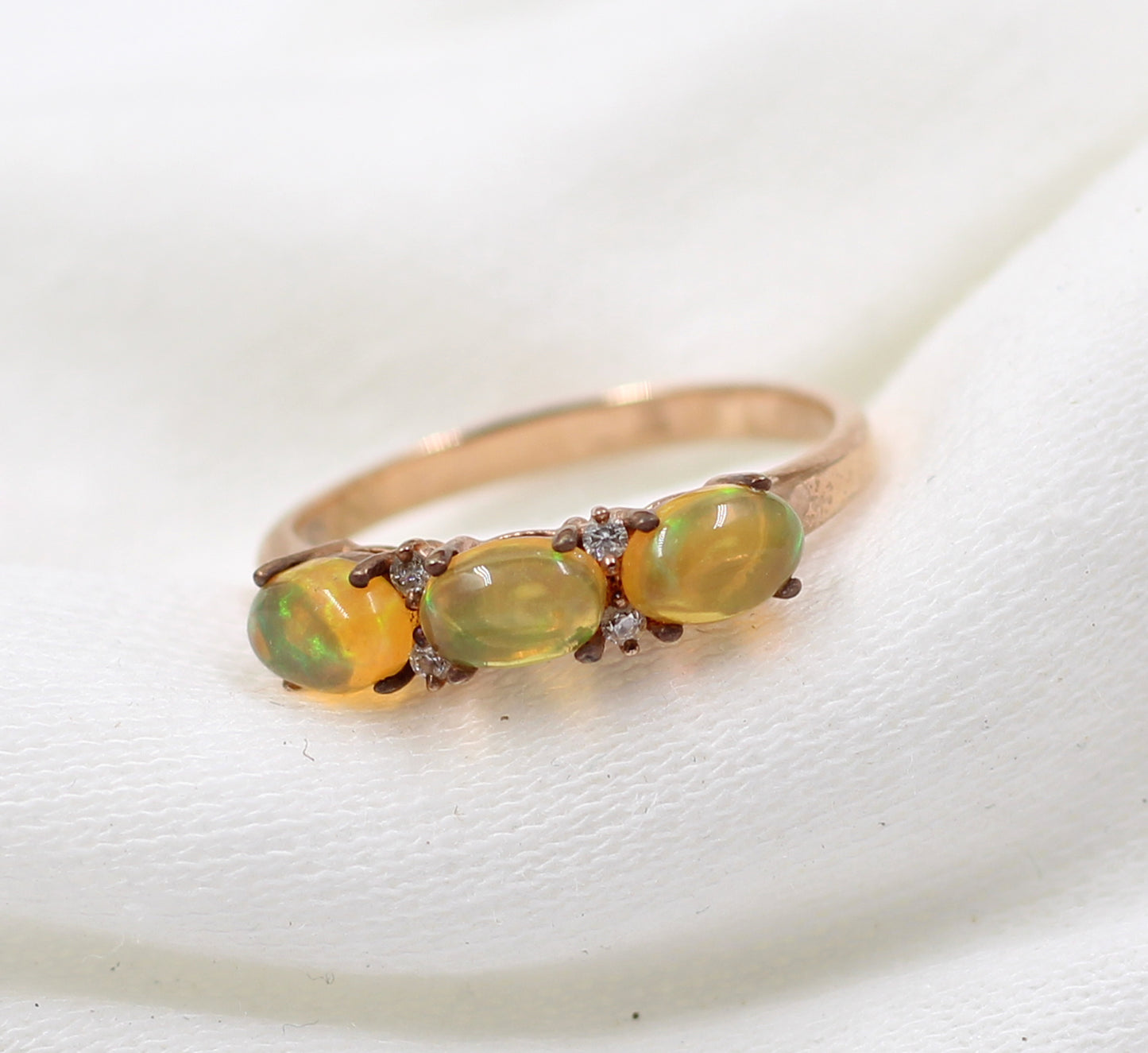 Ethiopian Opal Gemstone Ring,Oval Ring,Three Stone Ring,Solid 925 Sterling Silver Jewelry,Wedding Gift Ring,Engagement Ring