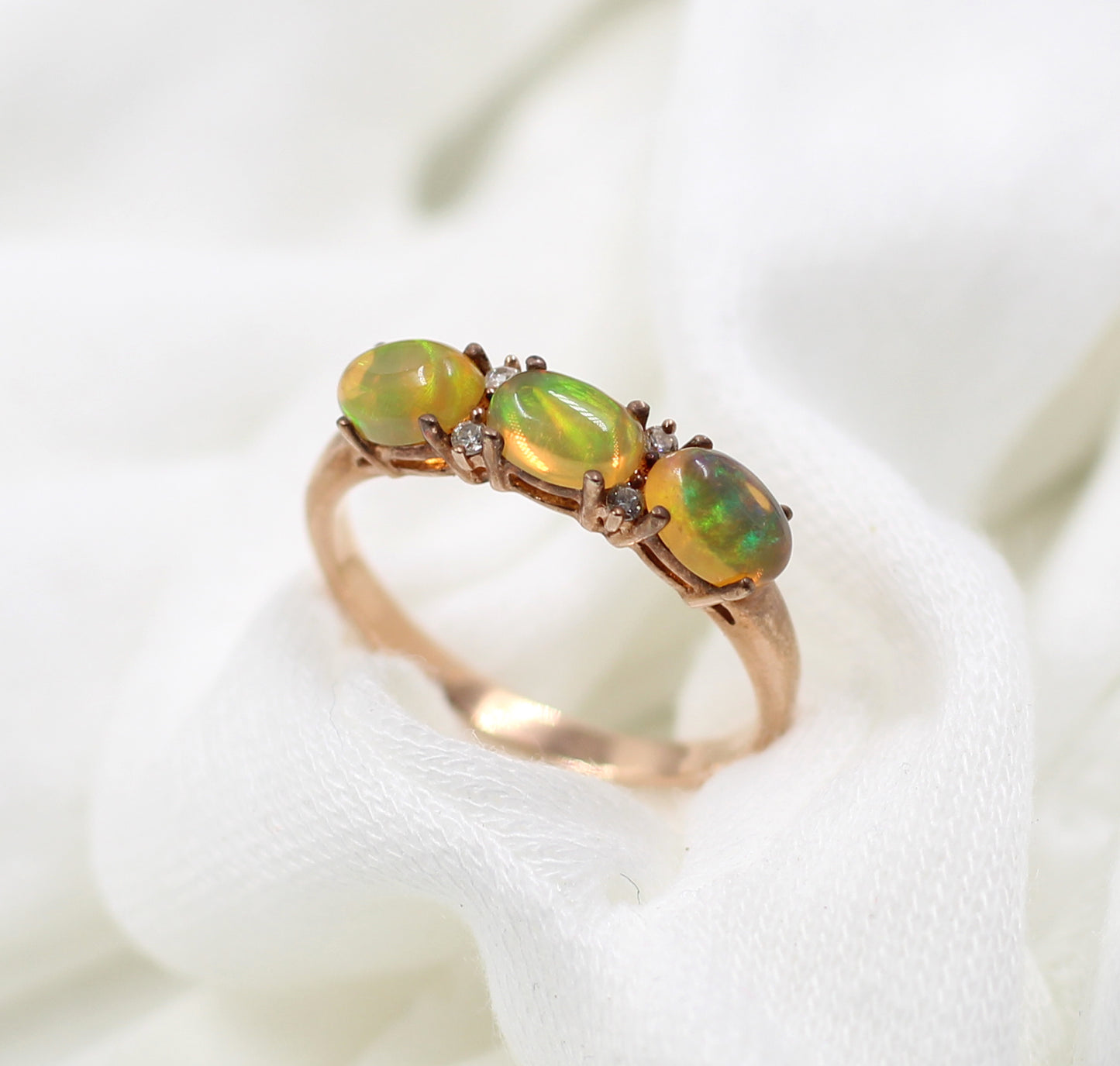 Ethiopian Opal Gemstone Ring,Oval Ring,Three Stone Ring,Solid 925 Sterling Silver Jewelry,Wedding Gift Ring,Engagement Ring