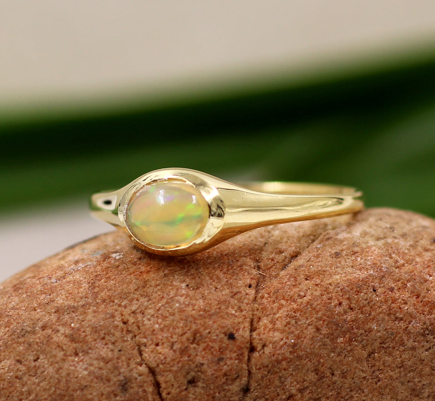 Flattering Ethiopain Opal Ring,Gold Plated,925 Sterling Silver Classic Jewelry,Valentine Gift Ring,Promise Ring,Natural Gemstone Jewelry