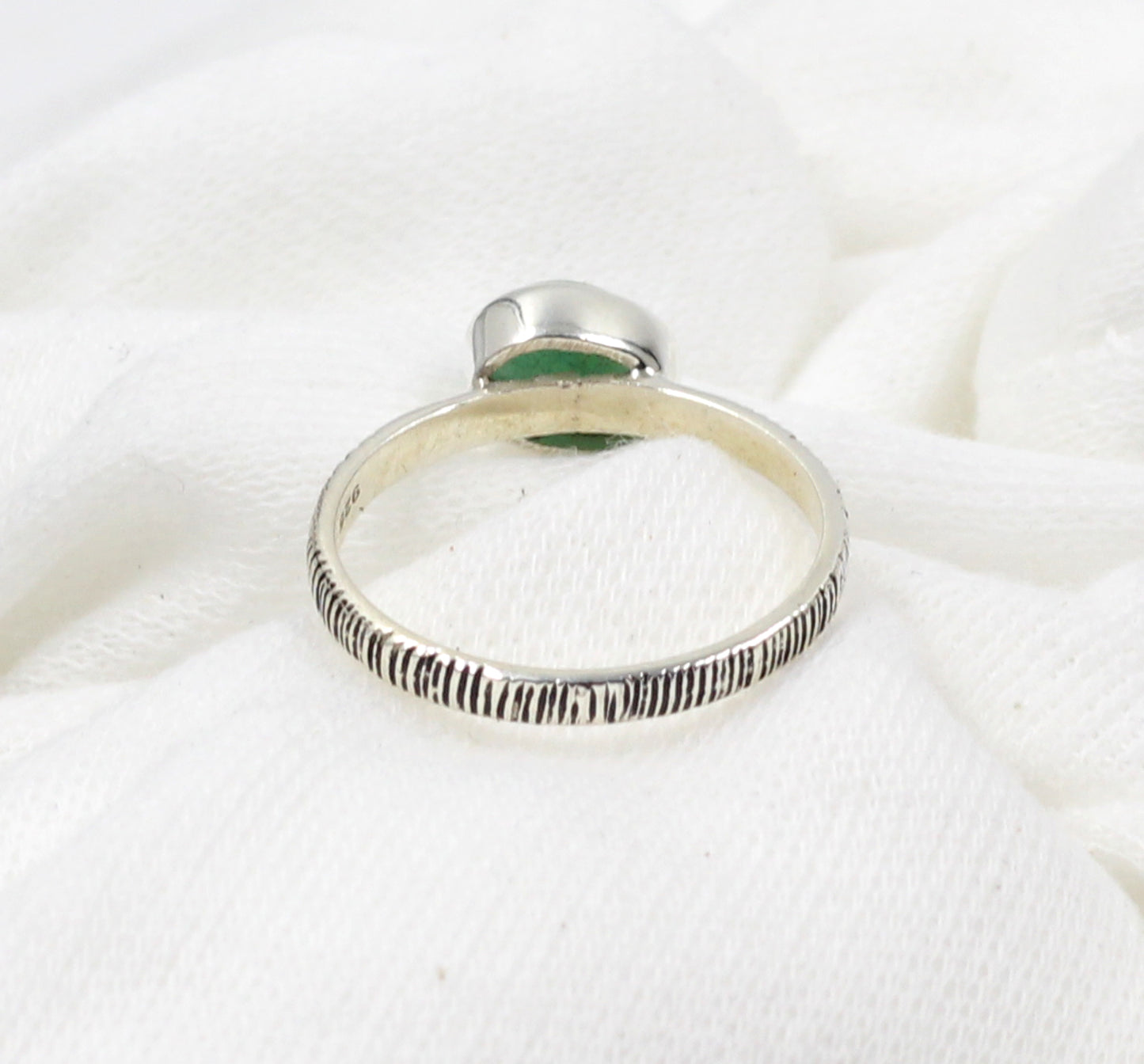 Emerald Ring,Textured Oxidized Handmade Ring,925 Silver Sterling Gemstone Jewelry,Engagement Ring,Anniversary gift,Gift For Her
