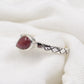 Untreated Ruby Ring,925 Sterling Silver Oxidized Textured Jewelry,Anniversary Gift,Engagement Ring,Gift For mother