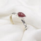 Untreated Ruby Ring,925 Sterling Silver Oxidized Textured Jewelry,Anniversary Gift,Engagement Ring,Gift For mother