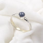 Sterling 925 Silver Textured Jewelry,Sapphire Gemstone Oxidized Ring,Engagement Ring,Anniversary gift,,Gift For mother