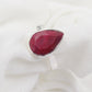 Solitaire Faceted Tear Drop Red Ruby Ring,925 Sterling Silver Handmade Women/Men Everyday Jewelry,Bride's Maid Ring,Anniversary Gift