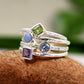 Blue Topaz,Peridot,Opal Stackable Rings,Set of Four rings,Minimalist 925 sterling silver jewelry,Anniversary Gift,Christmas Gift Ring