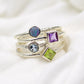 Blue Topaz,Peridot,Opal Stackable Rings,Set of Four rings,Minimalist 925 sterling silver jewelry,Anniversary Gift,Christmas Gift Ring