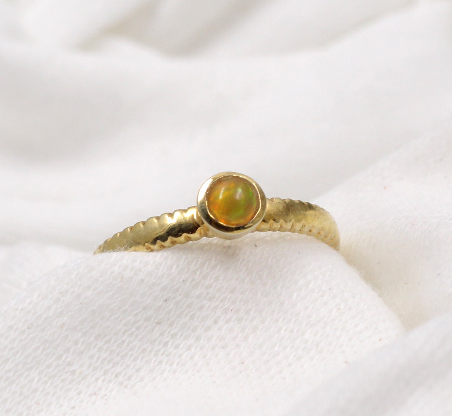 Ethiopian Fire Opal Ring,Textured 925 Sterling Silver Jewelry,Anniversary Gift,Birthday Gift Ring