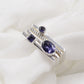 Iolite Ring set,Designer Four rings set,Birthday Gift,Gift Anniversary Ring,925 sterling Silver,Genuine Gemstone jewelry