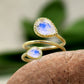 Moonstone Ring,Gold Plated,925 Silver Handmade Jewelry,Anniversary Gift,Valentine Gift Ring,Trendy,Spiral Ring,For Me