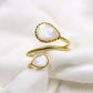 Moonstone Ring,Gold Plated,925 Silver Handmade Jewelry,Anniversary Gift,Valentine Gift Ring,Trendy,Spiral Ring,For Me