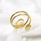 Moonstone Ring,Gold Plated,925 Silver Handmade Jewelry,Anniversary Gift,Valentine Gift Ring,Trendy,Spiral Ring,For Me