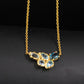 Blue Topaz Pendant Chain Necklace,Gold Plated 925 Silver Jewelry,Birthday Gift,Anniversary Gift,Mother day Gift,Cute Little Lovely Pendant, For Me