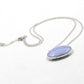 925 Silver Gemstone Jewelry,Lovely Blue Striped Lace Agate Necklace,Anniversary Gift,Chain Pendant Necklace,gift for Mom,Casual Wear Silver