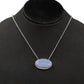 925 Silver Gemstone Jewelry,Lovely Blue Striped Lace Agate Necklace,Anniversary Gift,Chain Pendant Necklace,gift for Mom,Casual Wear Silver