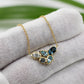 Blue Topaz Pendant Chain Necklace,Gold Plated 925 Silver Jewelry,Birthday Gift,Anniversary Gift,Mother day Gift,Cute Little Lovely Pendant, For Me