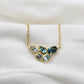 Blue Topaz Pendant Chain Necklace,Gold Plated 925 Silver Jewelry,Birthday Gift,Anniversary Gift,Mother day Gift,Cute Little Lovely Pendant, For Me