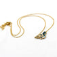 Blue Topaz Pendant Chain Necklace,Gold Plated 925 Silver Jewelry,Birthday Gift,Anniversary Gift,Mother day Gift,Cute Little Lovely Pendant, For Me