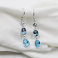 London Blue Topaz,Swiss Blue topaz & Sky Blue Topaz Dangler Earring,Tantalizing Blue Topaz Earring,Sterling Silver Valentine Gift for Her,Party Wear