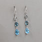 London Blue Topaz,Swiss Blue topaz & Sky Blue Topaz Dangler Earring,Tantalizing Blue Topaz Earring,Sterling Silver Valentine Gift for Her,Party Wear