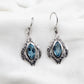 925 Sterling Silver Handmade Jewelry,Sparkling Swiss Blue Topaz Earring,Birthday Gift,Anniversary Gift,Mother's Day gift,Part Wear Danglers