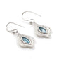 925 Sterling Silver Handmade Jewelry,Sparkling Swiss Blue Topaz Earring,Birthday Gift,Anniversary Gift,Mother's Day gift,Part Wear Danglers