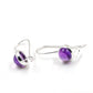 Minimalist Cabochon Gemstone Earrings,Amethyst/Crystal Quartz hangings,925 Sterling Silver,Anniversary Gift,Wedding Jewelry