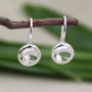 Minimalist Cabochon Gemstone Earrings,Amethyst/Crystal Quartz hangings,925 Sterling Silver,Anniversary Gift,Wedding Jewelry