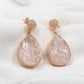 925 Sterling Silver Gemstone Jewelry,Rose Quartz Post Dangler Earring for Girl Friend,Daughter's Birthday gift,Anniversary Present