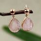 925 Sterling Silver Gemstone Jewelry,Rose Quartz Post Dangler Earring for Girl Friend,Daughter's Birthday gift,Anniversary Present